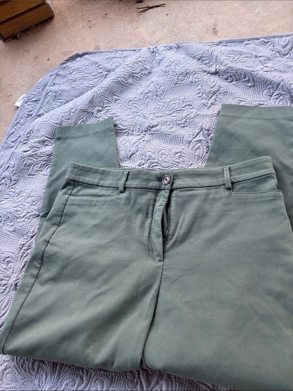 LOFT Straight-Leg Pants in Sage Green